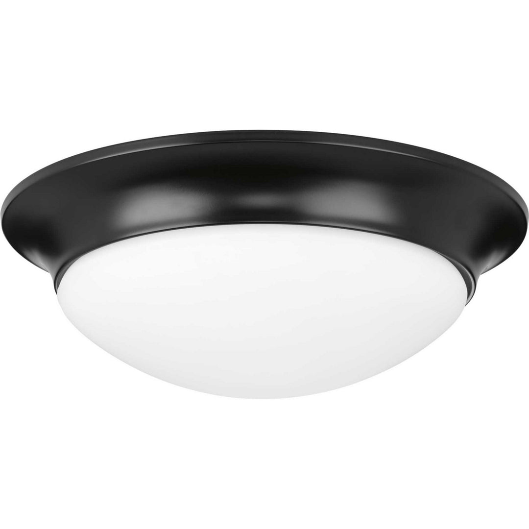 Etched Opal Dome Two Light Flush Mount in Black - available from The Lighting Shoppe, trusted by Canadian homeowners