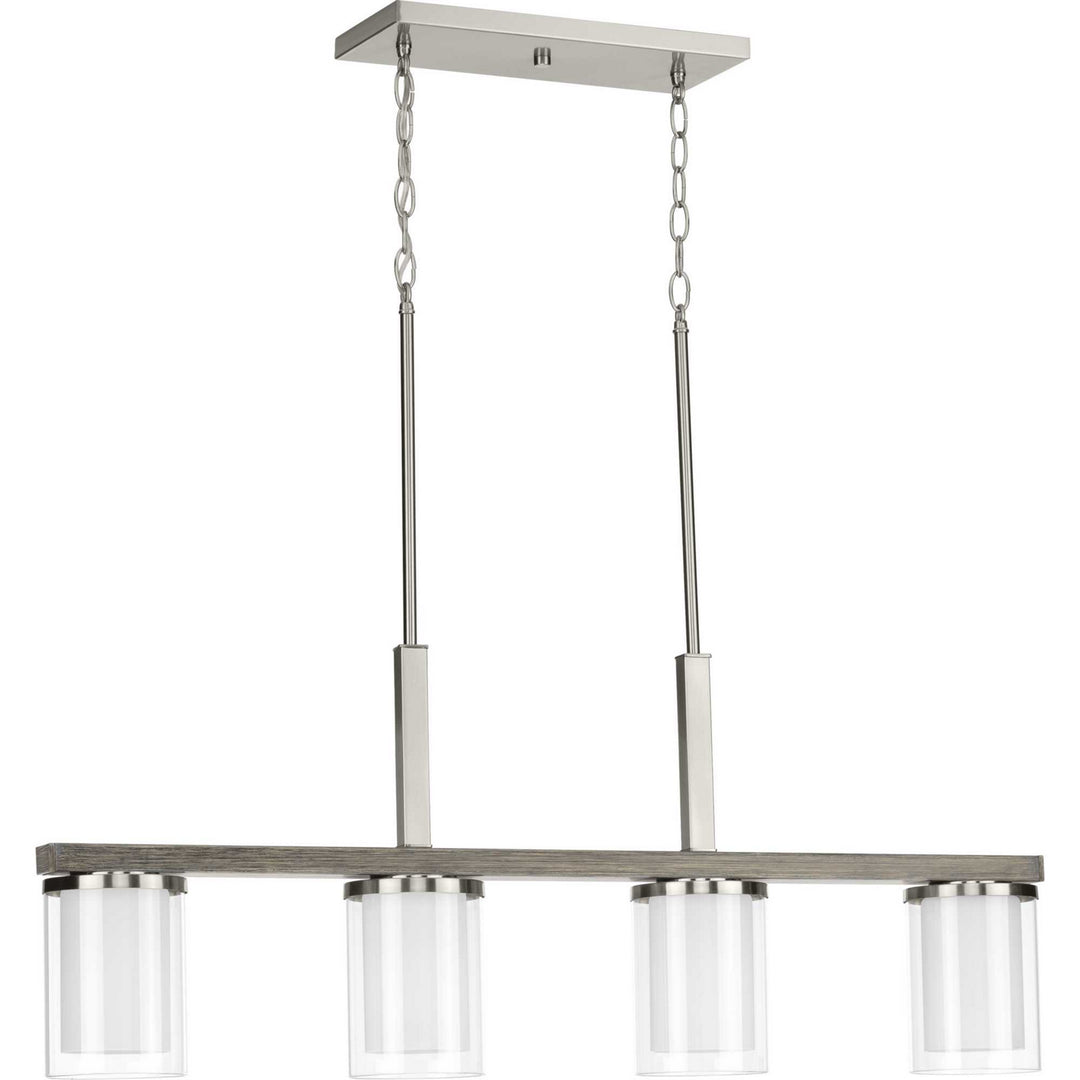 Progress Canada - P400190-009 - Four Light Linear Chandelier - Mast - Brushed Nickel