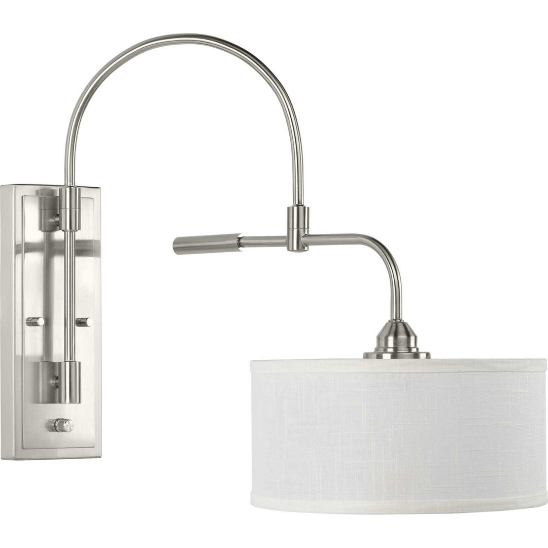 Kempsey One Light Swing Arm Wall Bracket in Brushed Nickel - available from The Lighting Shoppe, trusted by Canadian homeowners