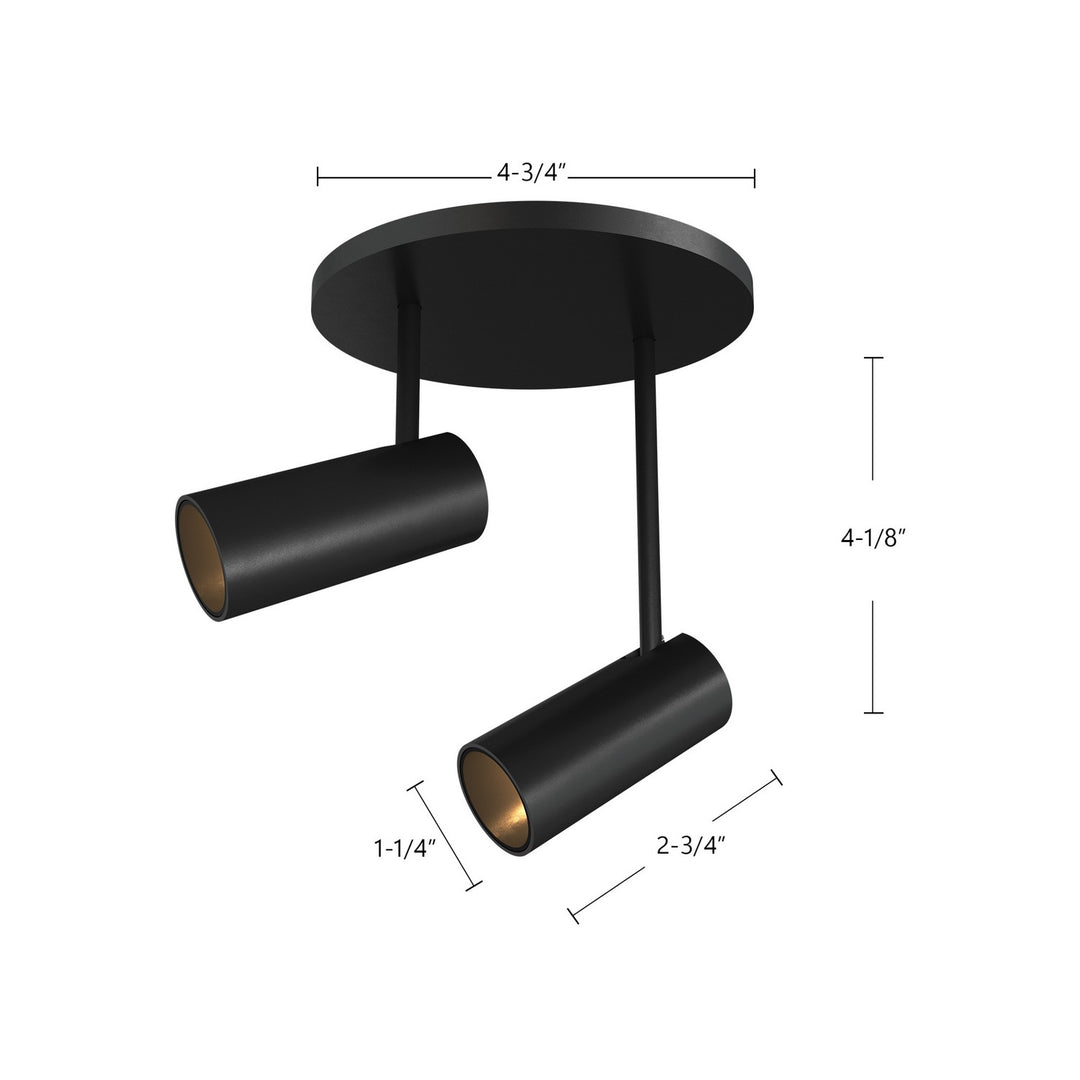 Kuzco Canada - SF15102-BK - LED Semi-Flush Mount - Downey - Black