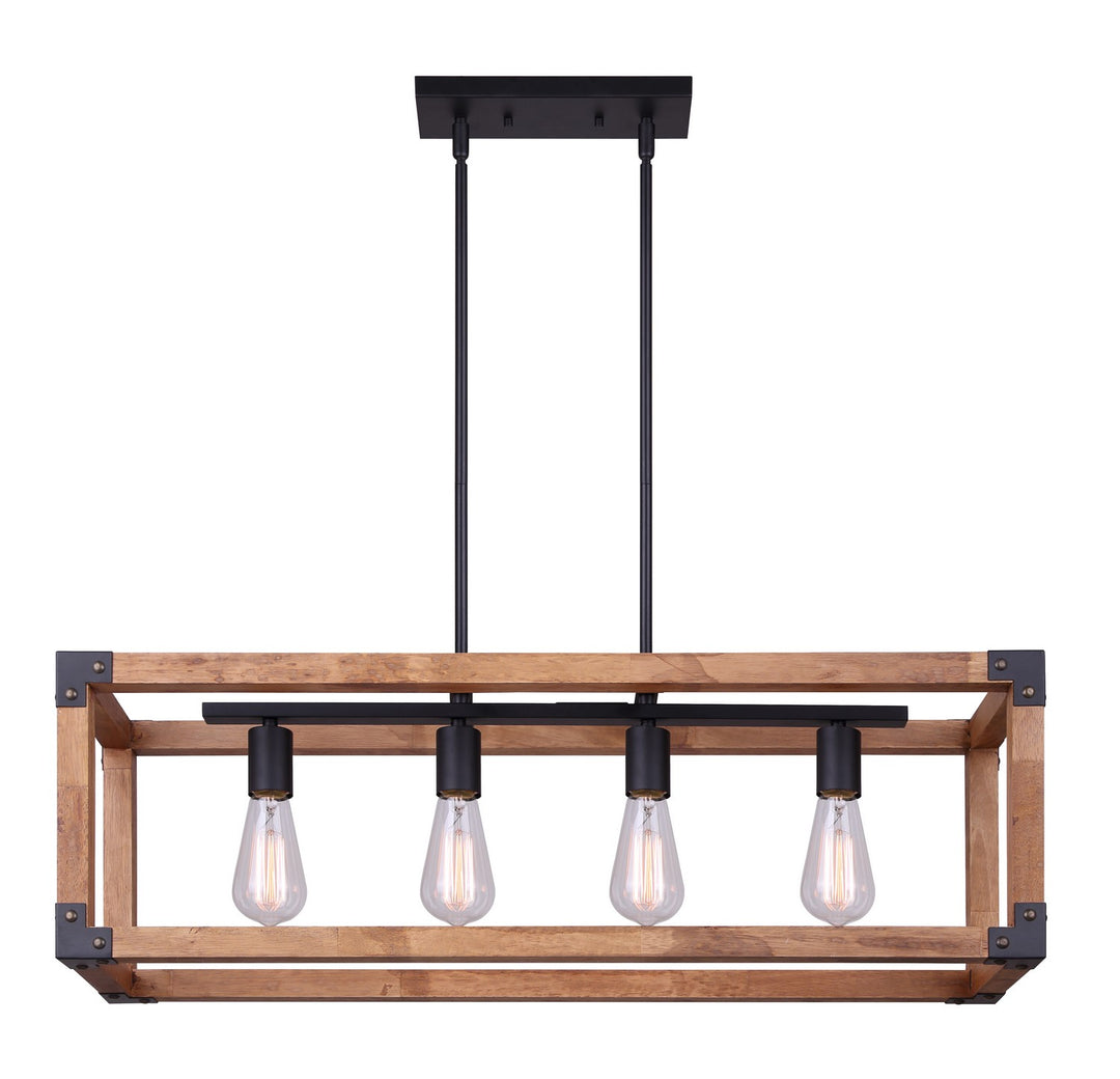 Canarm Canada - ICH756A04BKW32 - Four Light Chandelier - Moss - Black/Wood