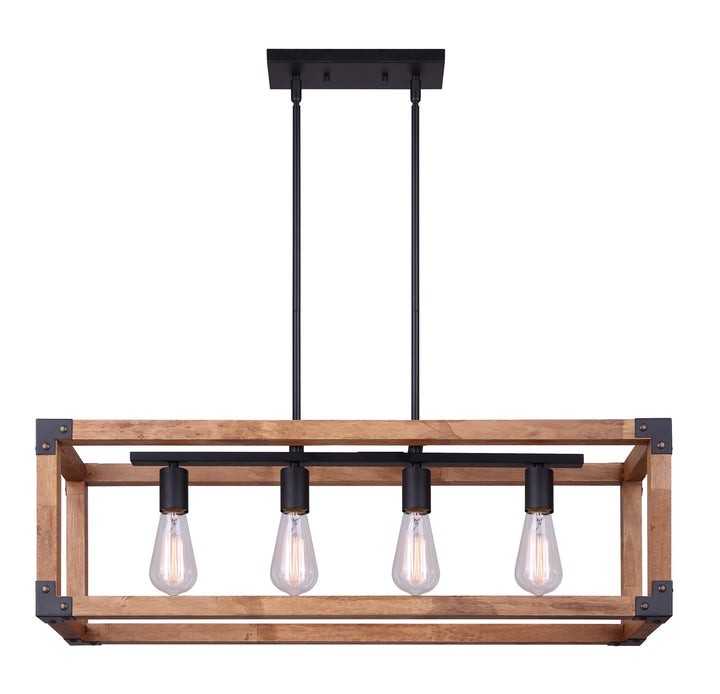 Canarm Canada - ICH756A04BKW32 - Four Light Chandelier - Moss - Black/Wood