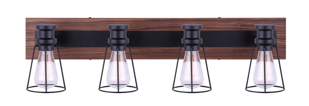 Canarm Canada - IVL752A04BKW - Four Light Vanity - Blake - Black/Faux Wood