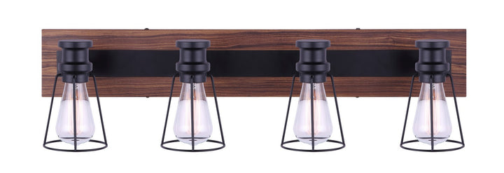 Canarm Canada - IVL752A04BKW - Four Light Vanity - Blake - Black/Faux Wood