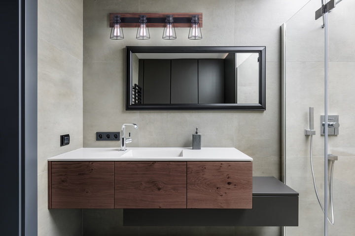 Canarm Canada - IVL752A04BKW - Four Light Vanity - Blake - Black/Faux Wood