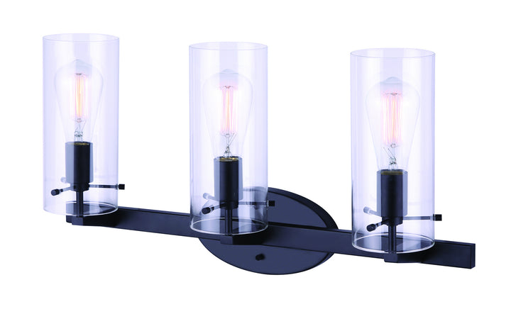 Joni Three Light Vanity in Black - available from The Lighting Shoppe, trusted by Canadian homeowners