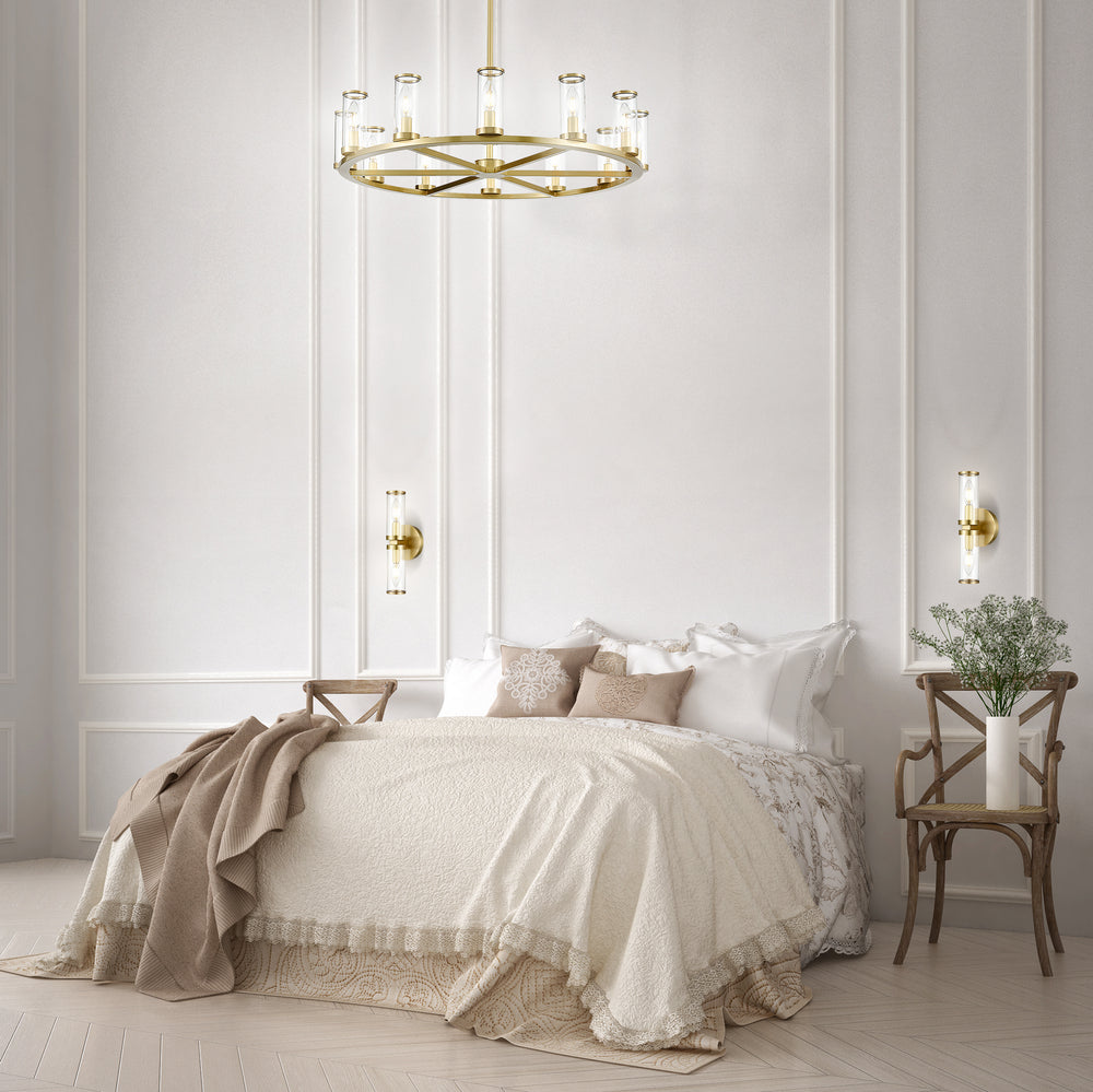 Alora Canada - CH309012NBCG - 12 Light Chandelier - Revolve - Clear Glass/Natural Brass