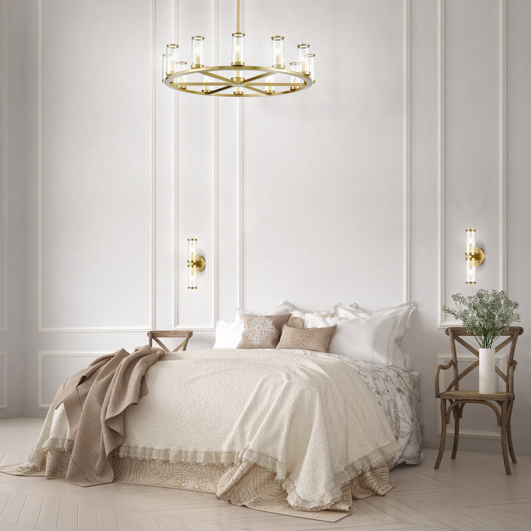 Alora Canada - CH309012NBCG - 12 Light Chandelier - Revolve - Clear Glass/Natural Brass