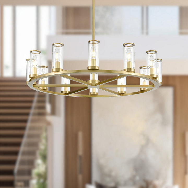 Alora Canada - CH309012NBCG - 12 Light Chandelier - Revolve - Clear Glass/Natural Brass