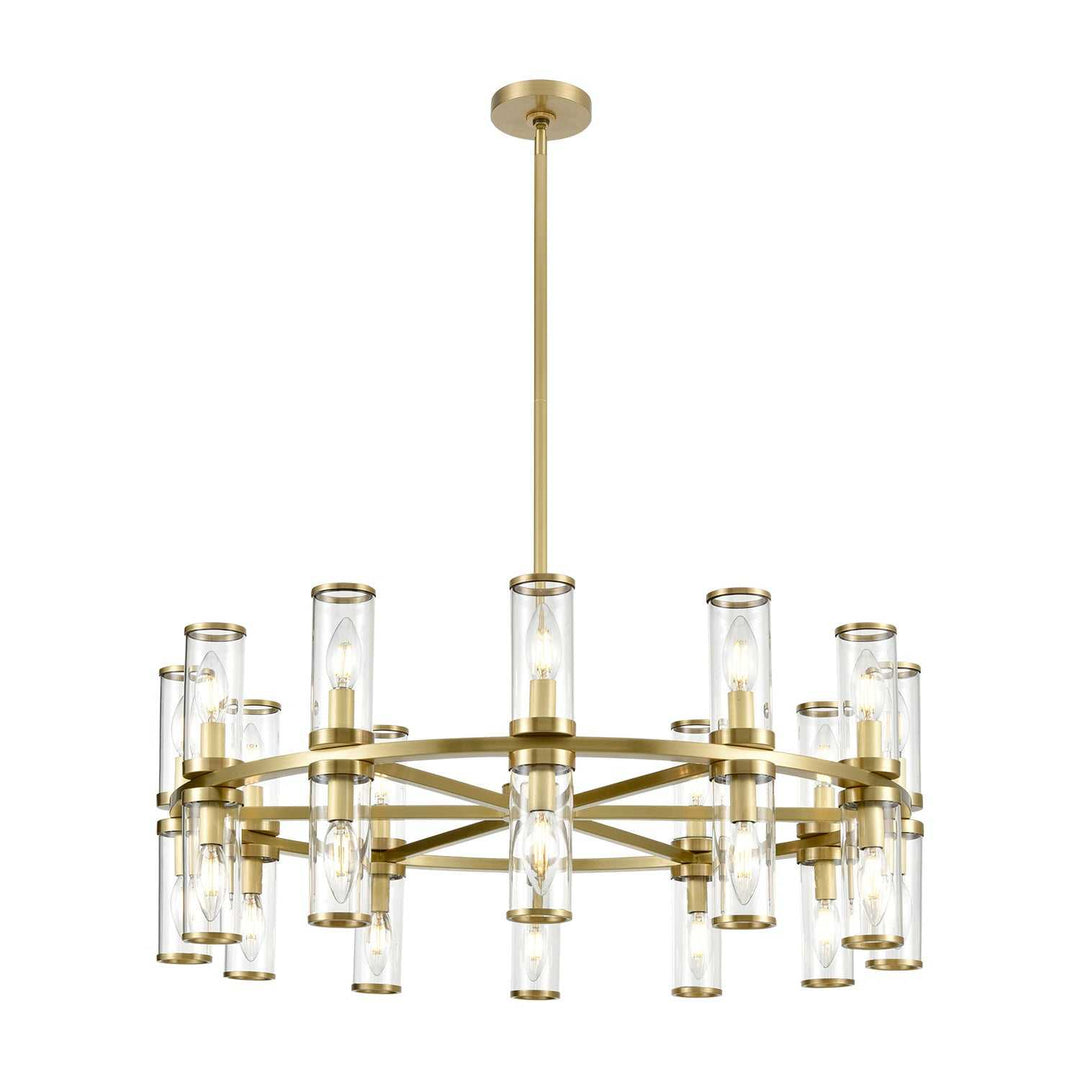 Alora Canada - CH309024NBCG - 24 Light Chandelier - Revolve - Clear Glass/Natural Brass