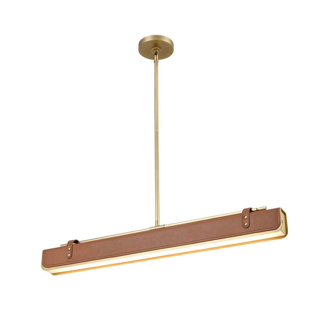 Alora Canada - PD307931VBCL - LED Pendant - Valise - Vintage Brass/Cognac Leather