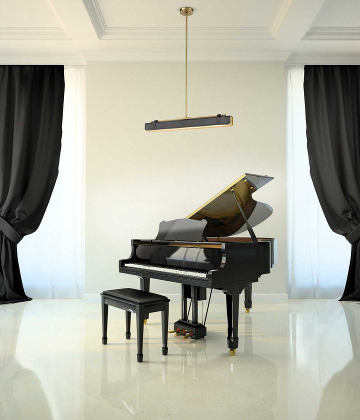 Alora Canada - PD307931VBTL - LED Pendant - Valise - Vintage Brass/Tuxedo Leather