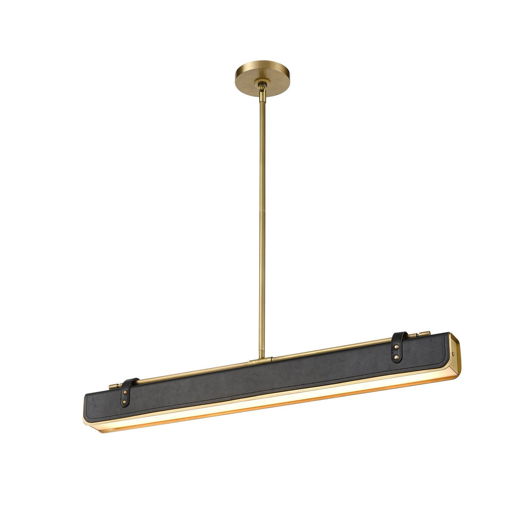 Alora Canada - PD307931VBTL - LED Pendant - Valise - Vintage Brass/Tuxedo Leather