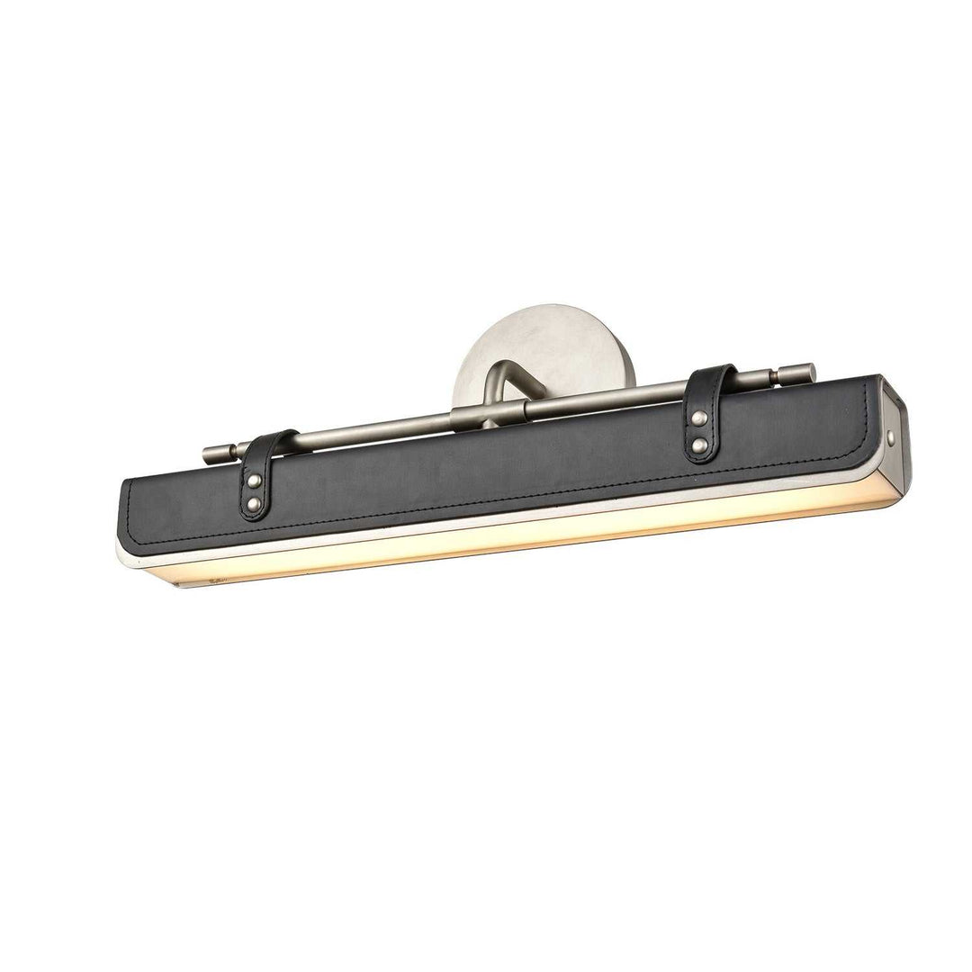 Valise LED Wall Sconce in Aged Nickel/Tuxedo Leather Alora Canada