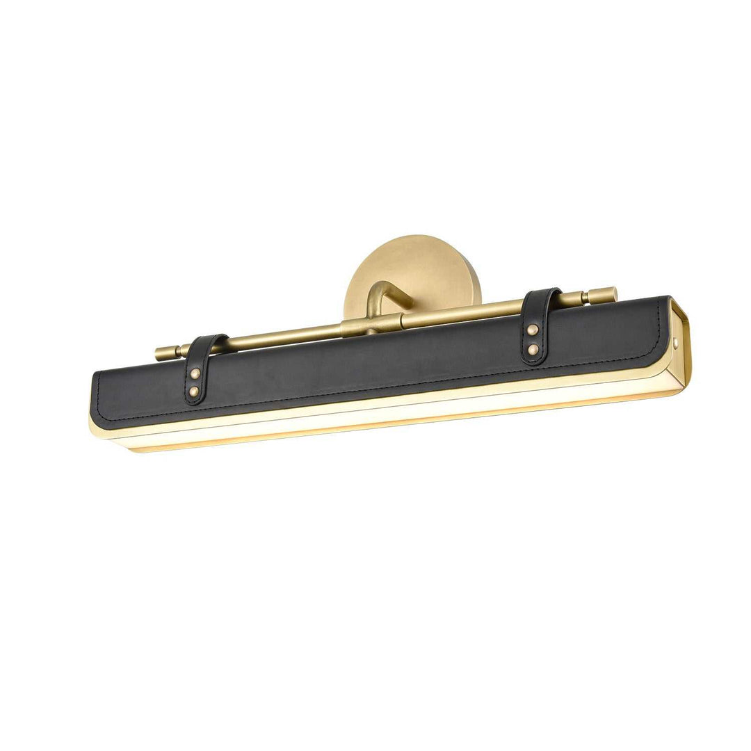 Valise LED Wall Sconce in Vintage Brass/Tuxedo Leather Alora Canada