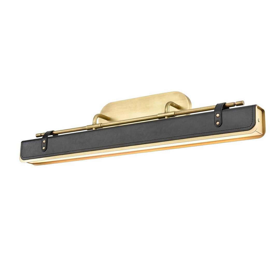 Valise LED Wall Sconce in Vintage Brass/Tuxedo Leather Alora Canada