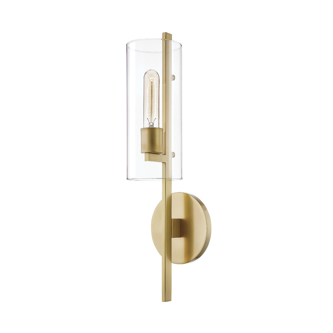 Ariel One Light Wall Sconce in Aged Brass - available from The Lighting Shoppe, trusted by Canadian homeowners