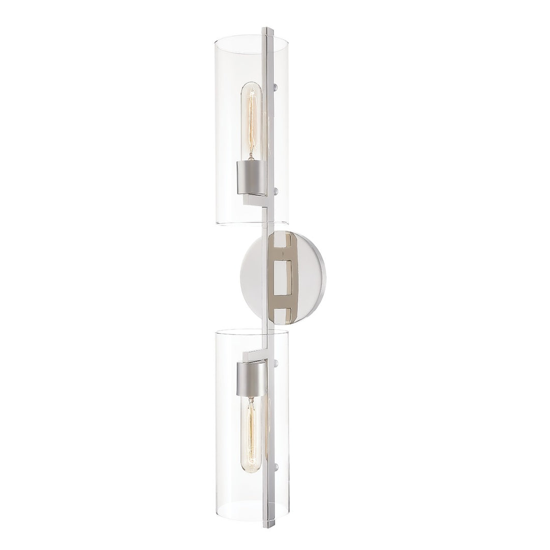Ariel Two Light Wall Sconce in Polished Nickel - available from The Lighting Shoppe, trusted by Canadian homeowners