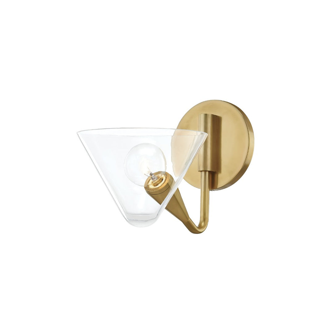 Isabella One Light Wall Sconce in Aged Brass - available from The Lighting Shoppe, trusted by Canadian homeowners