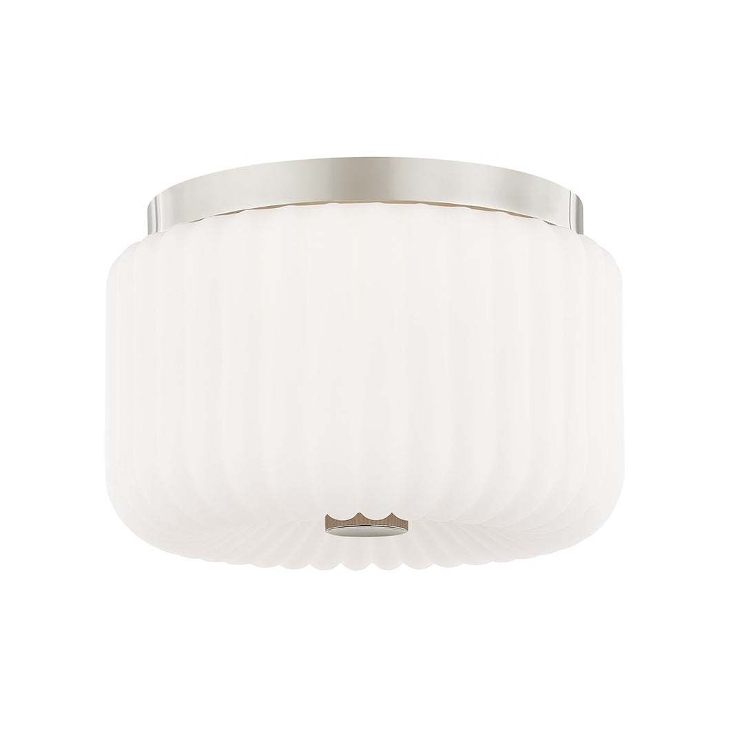 Lydia Two Light Flush Mount in Polished Nickel - available from The Lighting Shoppe, trusted by Canadian homeowners