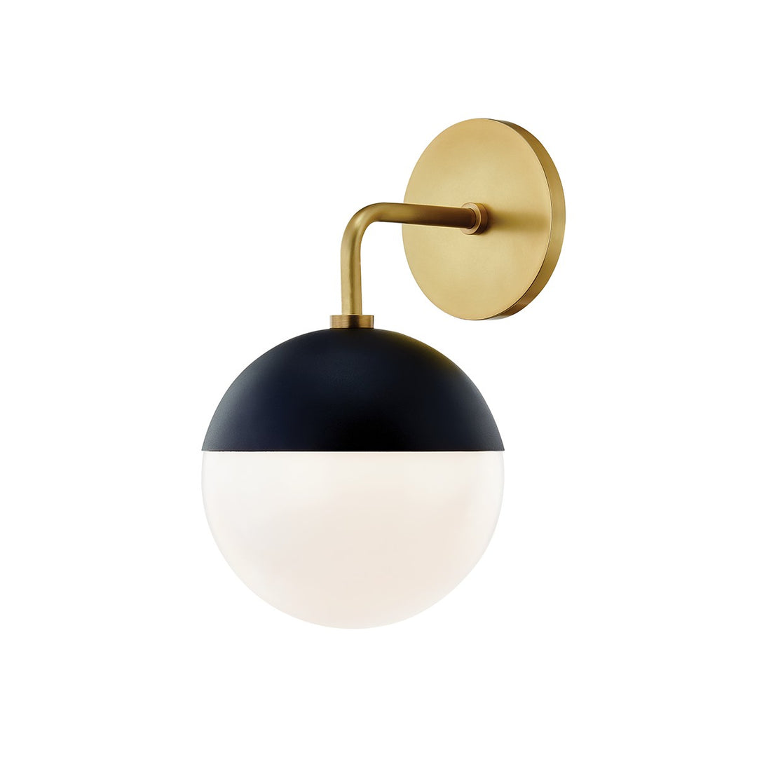Renee One Light Wall Sconce in Aged Brass/Black - available from The Lighting Shoppe, trusted by Canadian homeowners