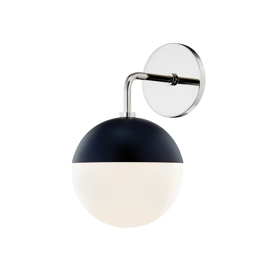 Renee One Light Wall Sconce in Polished Nickel/Black - available from The Lighting Shoppe, trusted by Canadian homeowners