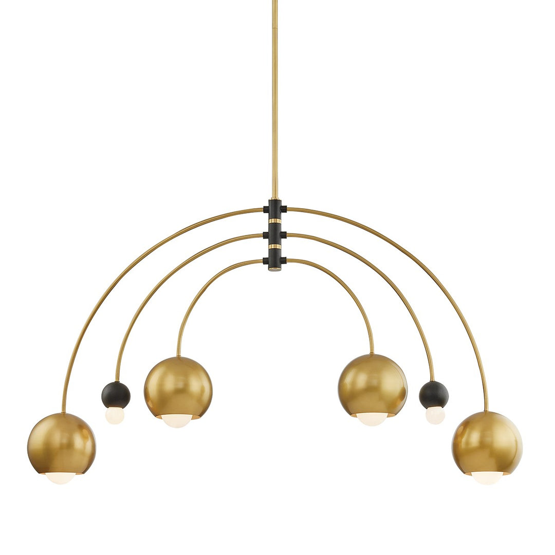 Willow Six Light Chandelier in Aged Brass/Black - available from The Lighting Shoppe, trusted by Canadian homeowners