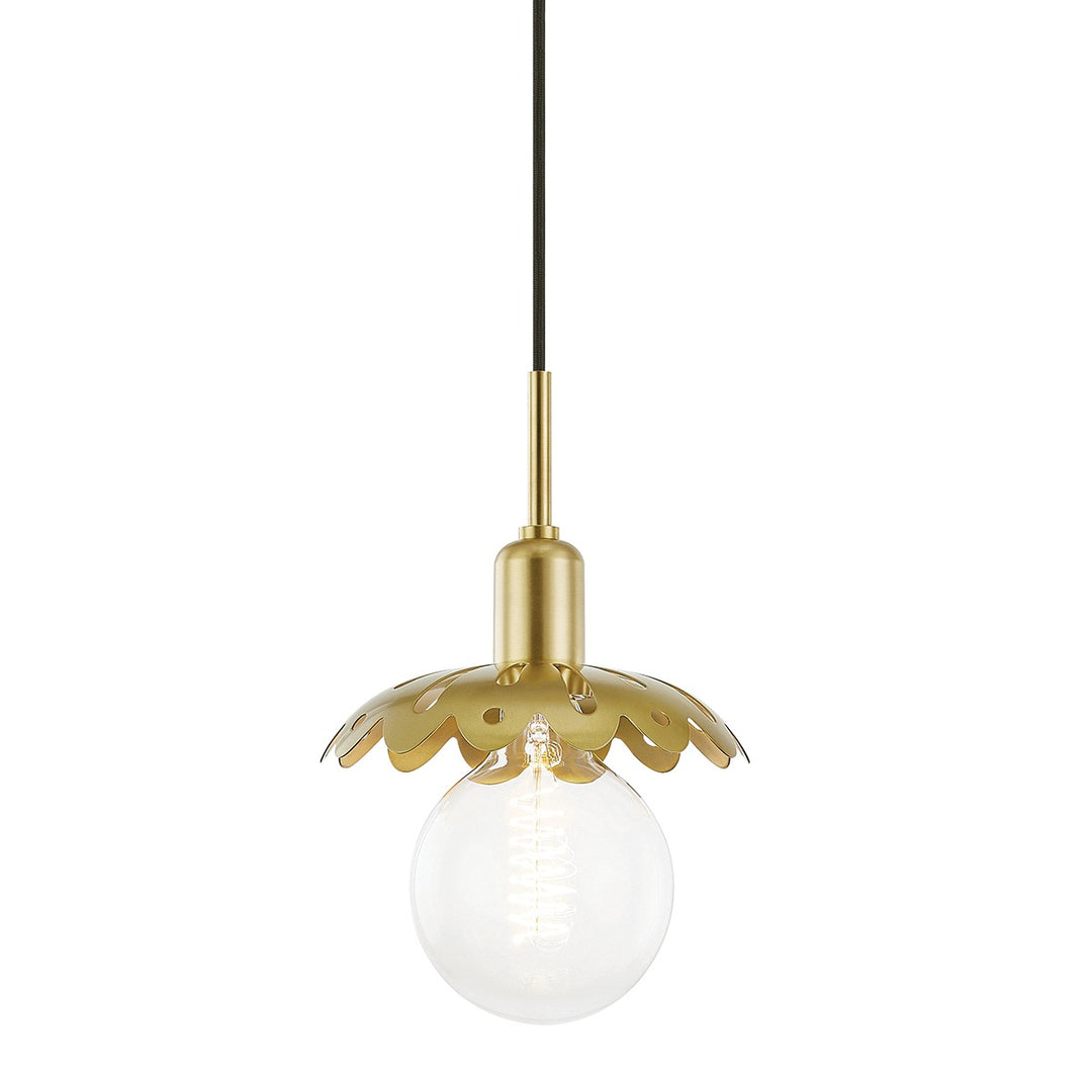 Alyssa One Light Pendant in Aged Brass - available from The Lighting Shoppe, trusted by Canadian homeowners