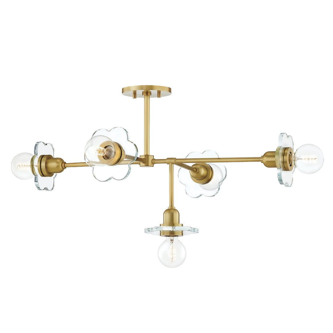 Alexa Five Light Chandelier in Aged Brass - available from The Lighting Shoppe, trusted by Canadian homeowners