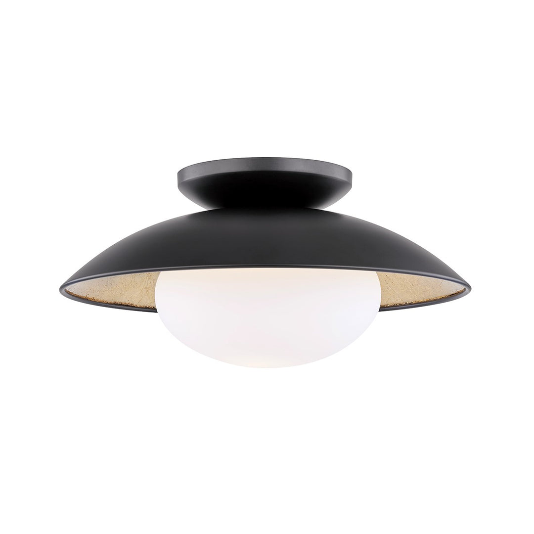 Cadence One Light Semi Flush Mount in Black Lustro/Gold Leaf Combo - available from The Lighting Shoppe, trusted by Canadian homeowners