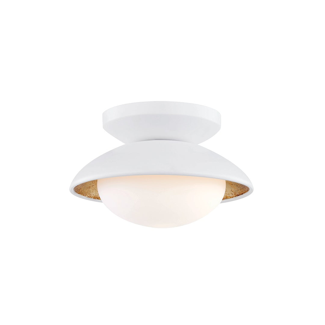 Cadence LED Semi Flush Mount in White Lustro/Gold Leaf Combo - available from The Lighting Shoppe, trusted by Canadian homeowners