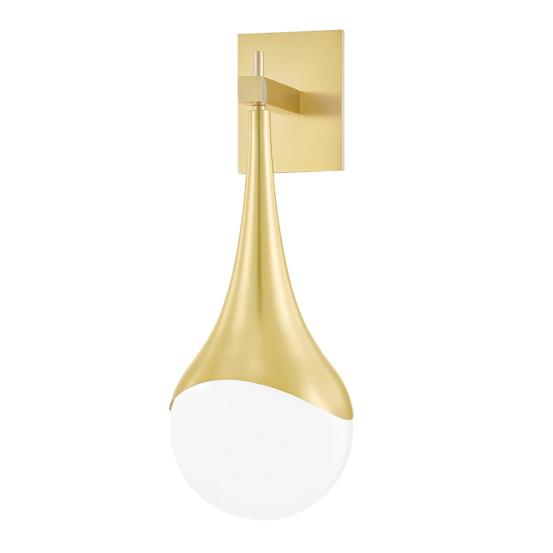 Ariana One Light Wall Sconce in Aged Brass - available from The Lighting Shoppe, trusted by Canadian homeowners