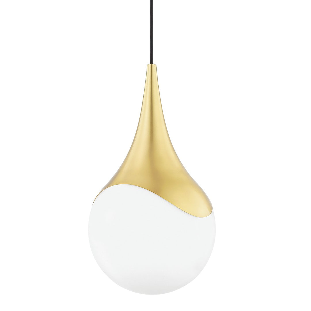 Ariana One Light Pendant in Aged Brass - available from The Lighting Shoppe, trusted by Canadian homeowners