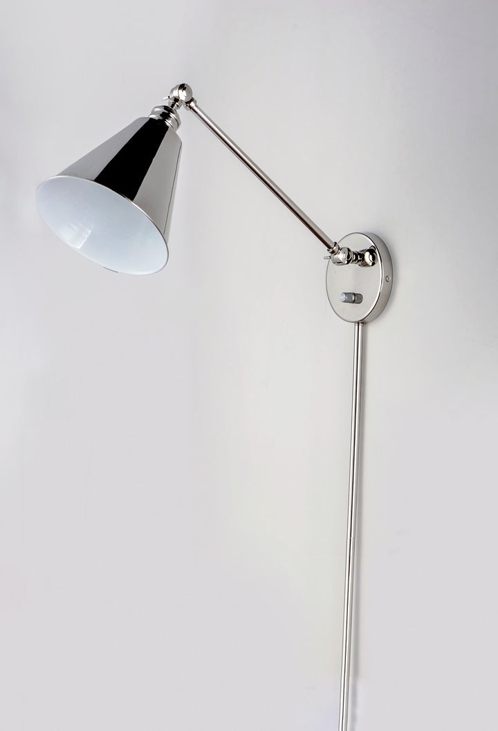 Maxim - 12222PN - One Light Wall Sconce - Library - Polished Nickel