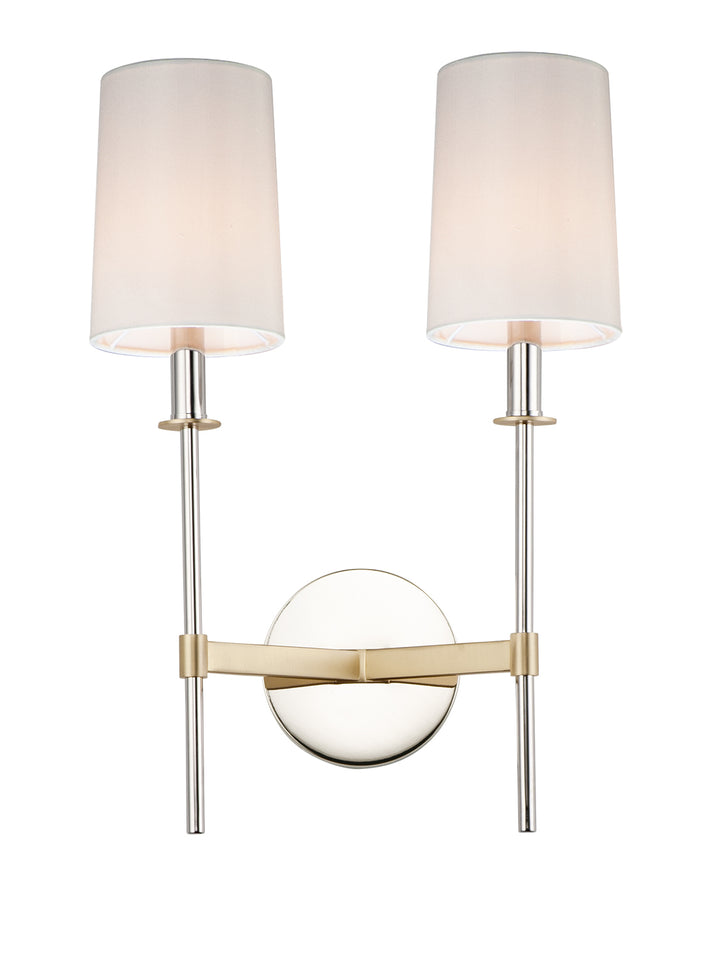 Maxim - 32392OFSBRPN - Two Light Wall Sconce - Uptown - Satin Brass / Polished Nickel