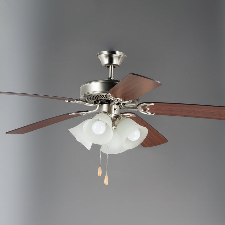 Maxim - 89907FTSNWP - 52" Ceiling Fan - Basic-Max - Satin Nickel / Walnut / Pecan