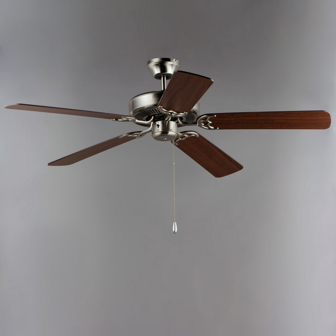 Maxim - 89907FTSNWP - 52" Ceiling Fan - Basic-Max - Satin Nickel / Walnut / Pecan