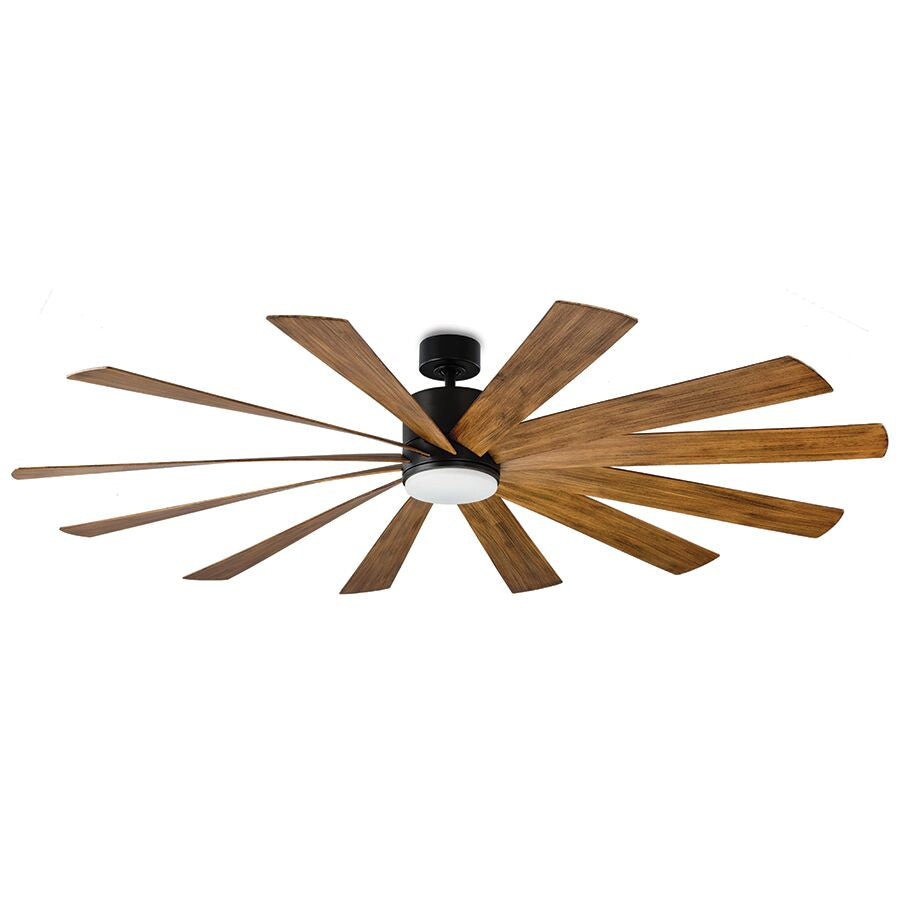 Modern Forms Fans Canada - FR-W1815-80L35MBDK - 80" Ceiling Fan - Windflower - Matte Black/Distressed Koa