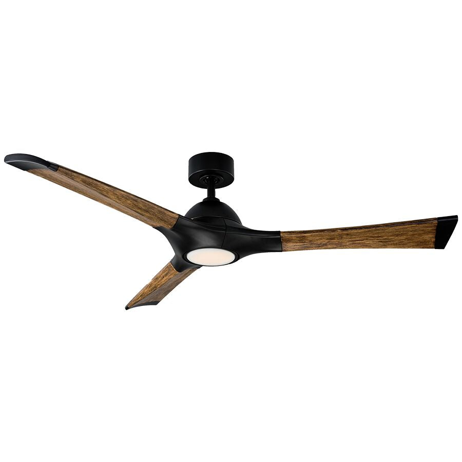 Woody 60"Ceiling Fan in Matte Black/Distressed Koa - available from The Lighting Shoppe, trusted by Canadian homeowners