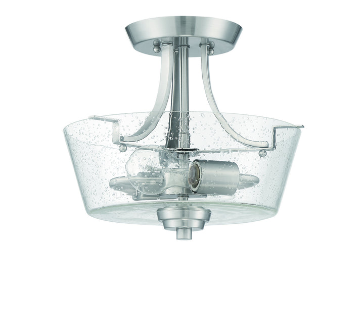 Grace Two Light Semi Flush Mount Convertible in Brushed Polished Nickel - available from The Lighting Shoppe, trusted by Canadian homeowners