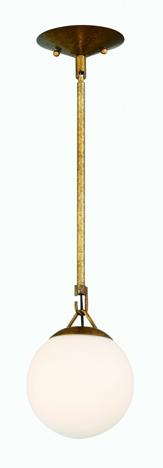 Orion One Light Mini Pendant in Patina Aged Brass - available from The Lighting Shoppe, trusted by Canadian homeowners