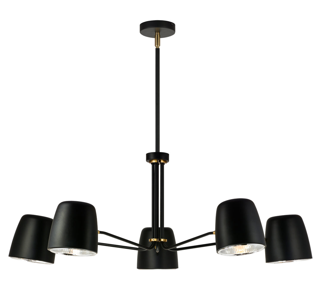 Luca Five Light Chandelier in Black - available from The Lighting Shoppe, trusted by Canadian homeowners