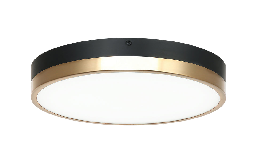 Tone LED Flush Mount in Black & Aged Gold Brass - available from The Lighting Shoppe, trusted by Canadian homeowners