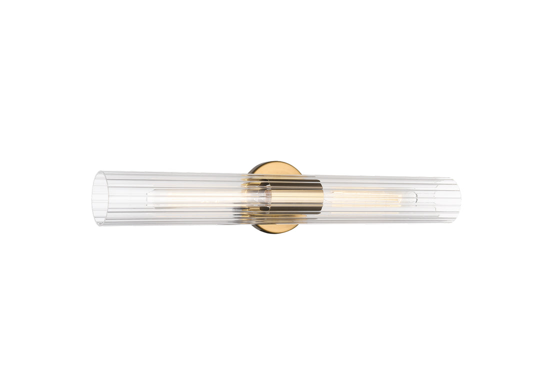 Odette Two Light Wall Sconce in Aged Gold Brass - available from The Lighting Shoppe, trusted by Canadian homeowners