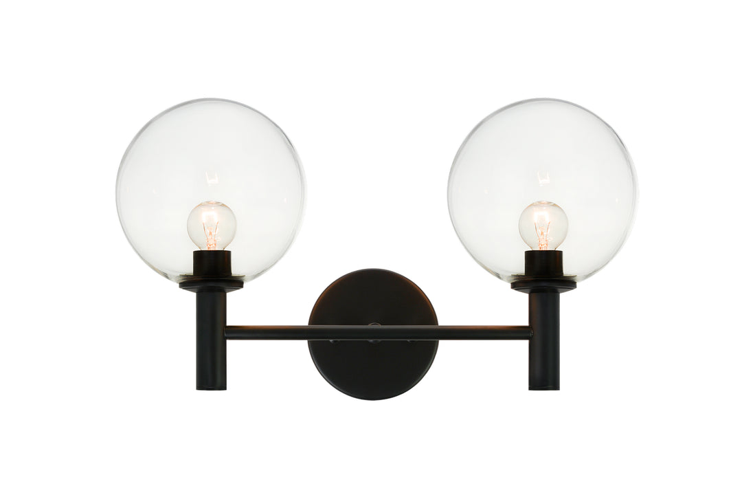 Cosmo Two Light Wall Sconce in Black - available from The Lighting Shoppe, trusted by Canadian homeowners