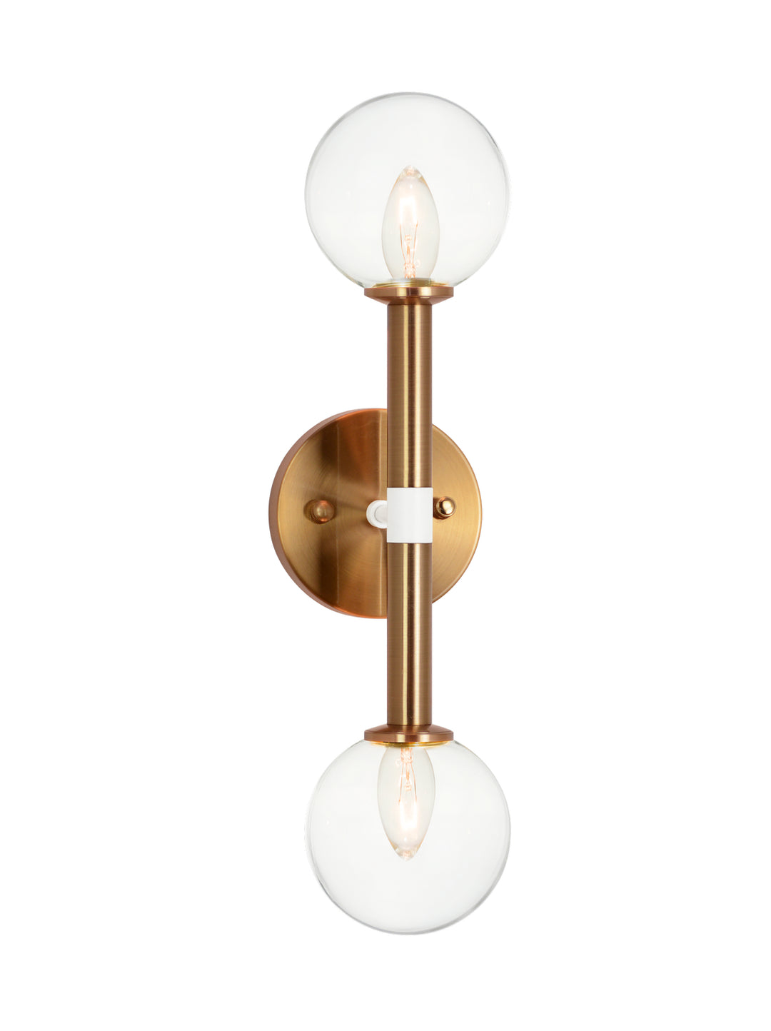 Stellar Two Light Wall Sconce in Aged Gold Brass - available from The Lighting Shoppe, trusted by Canadian homeowners