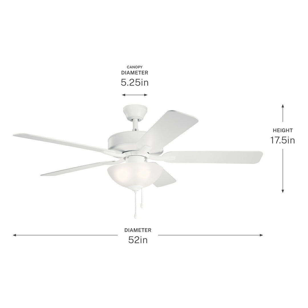 Kichler Canada - 330017MWH - 52"Ceiling Fan - Basics Pro Select - Matte White