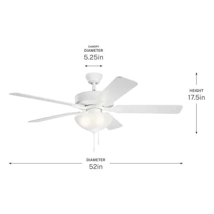 Kichler Canada - 330017MWH - 52"Ceiling Fan - Basics Pro Select - Matte White