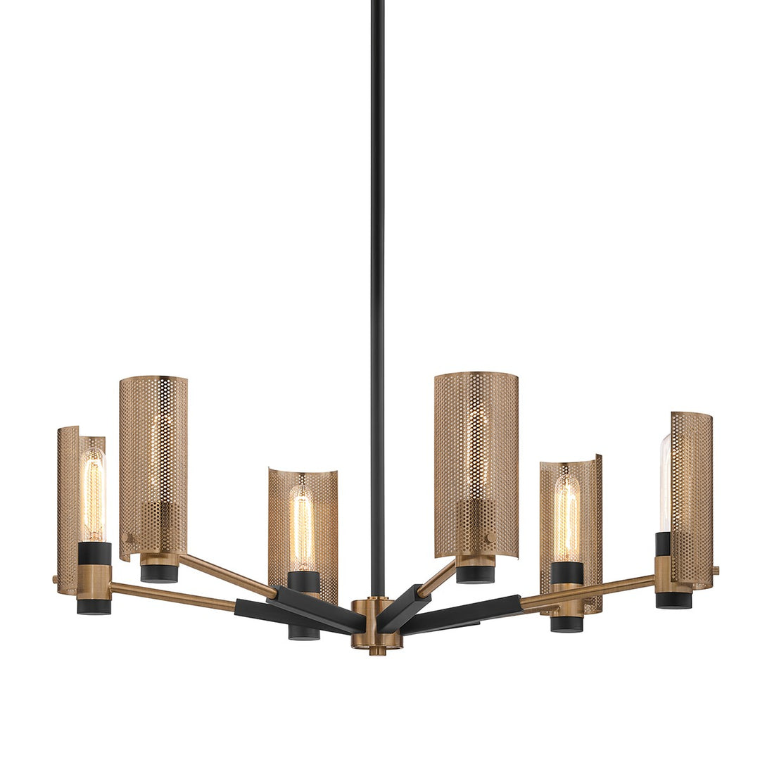 Troy Lighting Canada - F6876-SFB/PBR - Six Light Chandelier - Pilsen - Soft Off Black