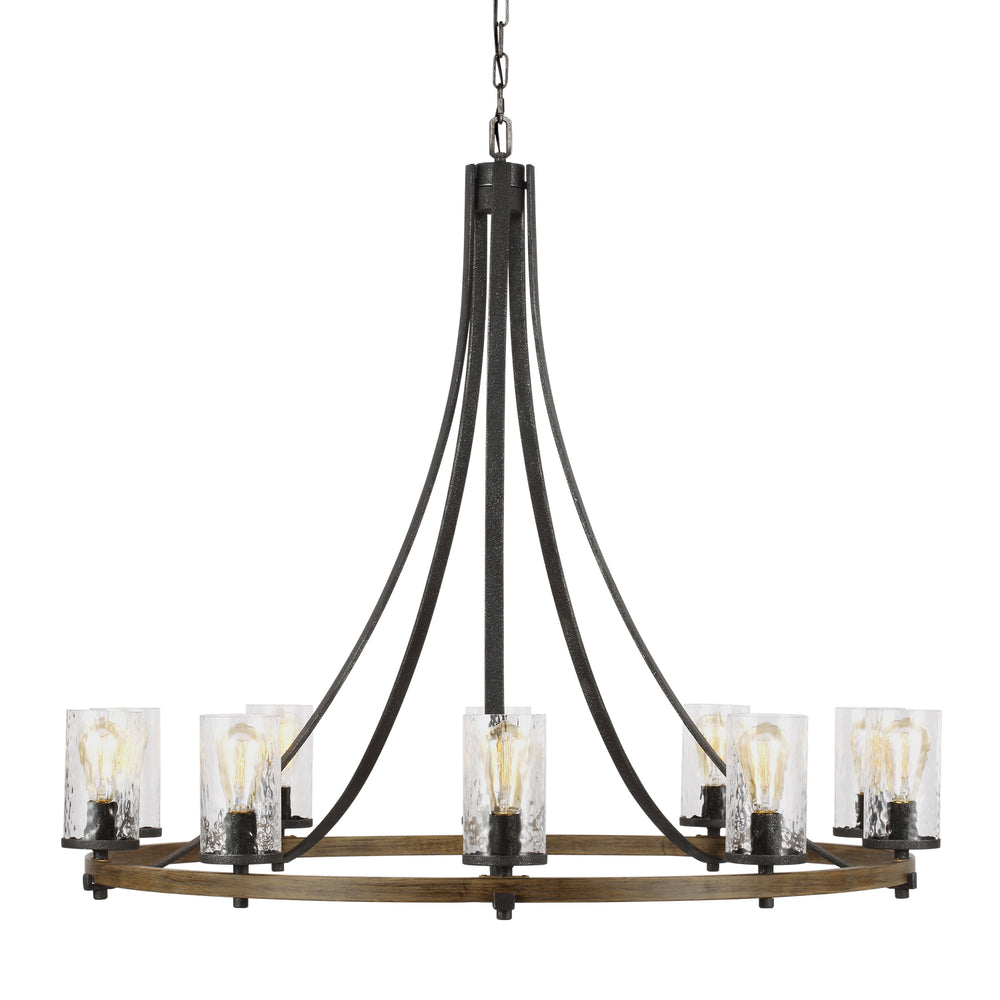 Visual Comfort Studio Canada - F3137/10DWK/SGM - Ten Light Chandelier - Angelo - Distressed Weathered Oak / Slate Grey Metal